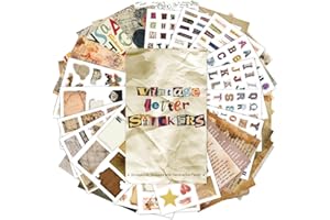 RISYPISY 38 Sheets Vintage Scrapbooking Supplies,Translucent & Opaque Sticker for Journaling, Junk Journal Scrapbooks Paper for Envelopes, Art, Ephemeral Projects, Letter Theme, Pre-Cut