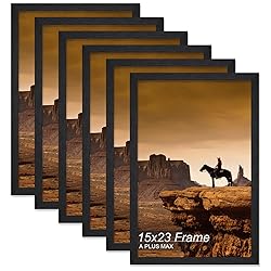 A PLUS MAX 15x23 Picture Frame Set of 6, Black