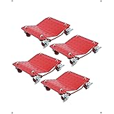 DEXSO [6000 lbs] Tire Wheel Dolly Car Set of 4, Heavy Duty Carbon Steel Car Mover with Antiskid Plate & 360 Degree Rotatable 