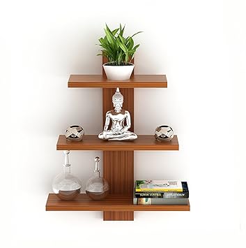 Bluewud Phelix Wall Decor Book Shelf/Wall Display Rack (3 Shelves)