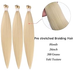 Boho Curly Hair for Braiding 4 Packs 26 Inch Blonde
