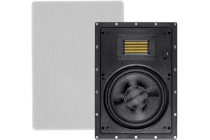 Monoprice 116334 Amber in-Wall Speakers 8-inch 2-Way Carbon Fiber with Ribbon Tweeter (Pair)