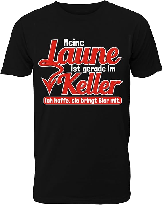 Fun TShirt Männer mit Spruch Meine Laune ist gerade im Keller ich