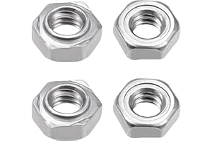 uxcell Hex Weld Nuts,1/4-20 Carbon Steel with 3 Projections Machine Screw Gray 4pcs