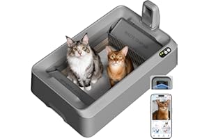PETKIT Open-Top & AI Camera Self Cleaning Cat Litter Box, Urinary Health Monitor Automatic Cat Litter Box, Smart Robot with 2-Way Raking/5G WiFi/Safety Sensors/Odor Control for Multiple Cats (Grey)