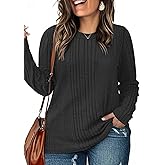 DOLNINE Womens-Plus-Size-Tops Casual Long Sleeve Shirts Lightweight Loose Fit Crewneck Sweatshirts Fall/Winter Tees XL-5XL