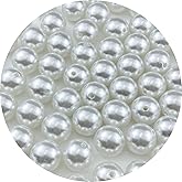 Pinhoollgo 60pcs 18mm Pearl Beads White Round Pearls Acrylic Beads for Jewelry Making DIY Craft Bracelets Necklaces Earrings Vase Fillers Home Wedding Decoration