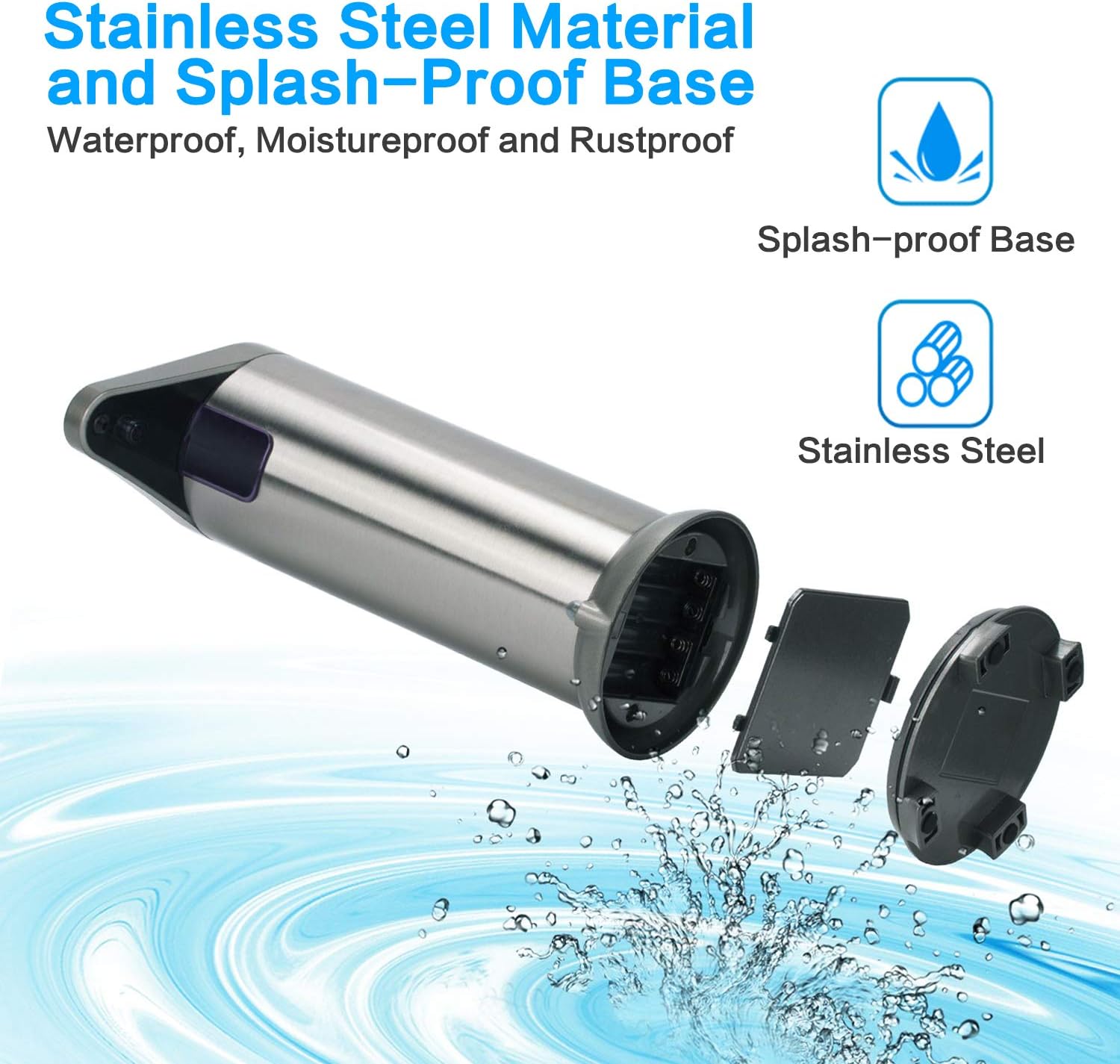 slicillo Electric Soap Dispenser, Newest Infrared Automatic Soap Dispenser, Stainless Steel Touchless Auto Hand Soap Dispenser with Waterproof Base for Bathroom Kitchen Hotel Restaurant: Home & Kitchen