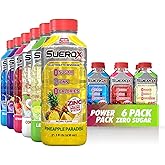 SueroX Sugar-Free Sports Drink for Hydration and Recovery, Electrolyte Hydration Drink with 8 Ions, Zero Calorie Sports Drinks with Electrolytes, Power Pack, 21.3 Fl Oz, 6 Count