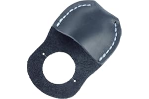 TOP-RANK LEATHER SINCE 2015 Toprank Leather Thumb Guard for Wood Carving - Premium Full Grain Leather Finger Protector, Handmade Carpenter Carving Kit Accessory (Black)