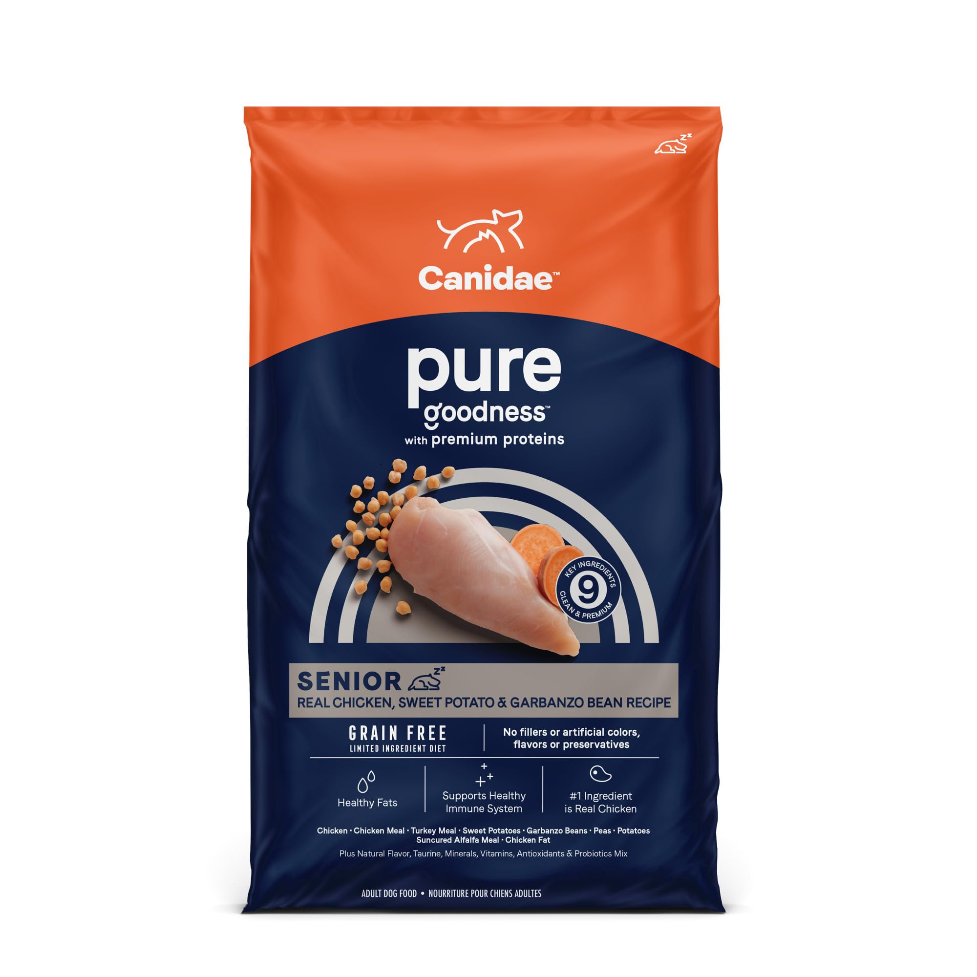 Canidae Pure Grain Free Dry Dog Food for Seniors, Real Chicken, Sweet ...