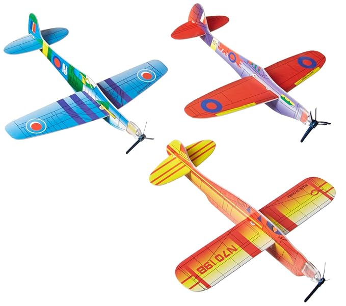 FOAM WWII ASSORTED GLIDERS (BOX of 12 different planes 48 in total