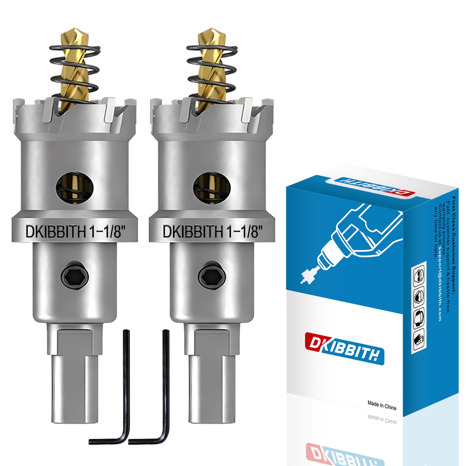 Photo 1 of TCT Hole Saw Set, 2-Pack of 1-1/8" (28mm) Heavy Duty Tungsten Carbide Tipped Hole Cutters for Stainless Steel Mild Steel Copper Iron Brass Plastic and More, with Titanium-Plated Pilot Drill Bits