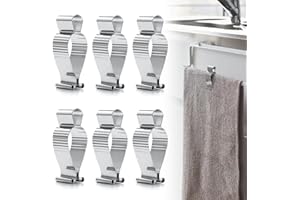 Aieve 6 Pcs Stainless Steel Towel Clips,Hand Towel Clips for Kitchen or Bathroom, Towel Holder Clips for Towel Rack,Oven Hand