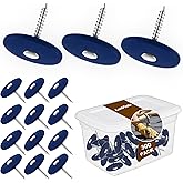 Roofing-Nails-Electro-Galvanized Nails 1 1/4 Inch with Plastic Cap, 300 PCS | Roofing Nails 1.25" Washer for Tar Paper House Wrap Fastening Foam Board Plastic Cap for Felt Insulation Film Underlayment