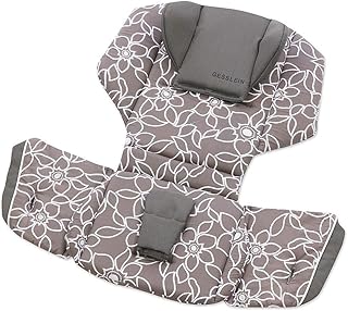 Gesslein Loop Set Sitzauflage Cellpur, Kopfstütze und Armlehnen - Design 269 Blumen und Blüten weiß grau