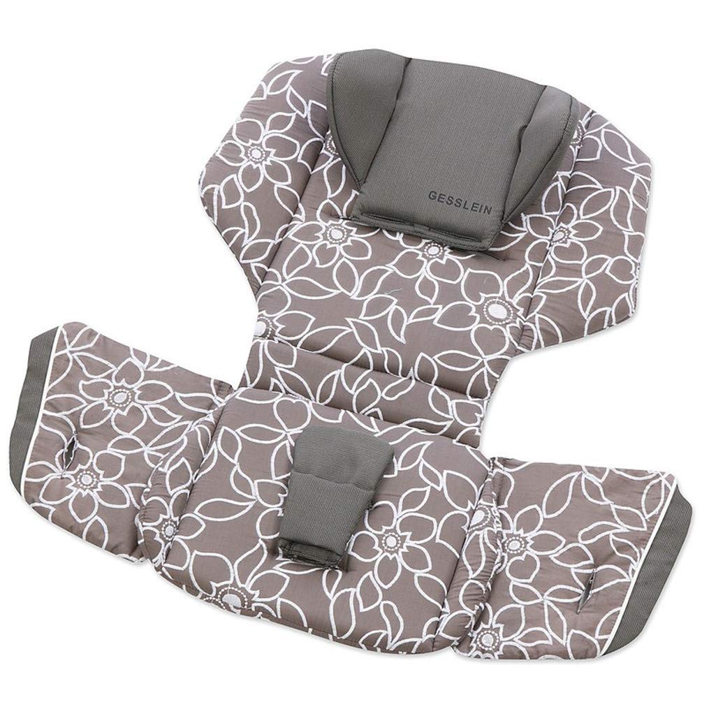 Gesslein Loop Set Sitzauflage Cellpur, Kopfstütze und Armlehnen - Design 269 Blumen und Blüten weiß grau