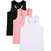 Boao 3 Pieces Girls Dance Tank Top Racerback Crop Tank Top Sleeveless Dance Outfit for Ballet Gymnastics Wear
