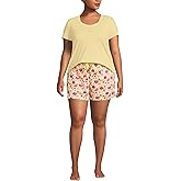 Lands' End Women's Knit 2 Piece Pajama Set - Short Sleeve Top and Shorts