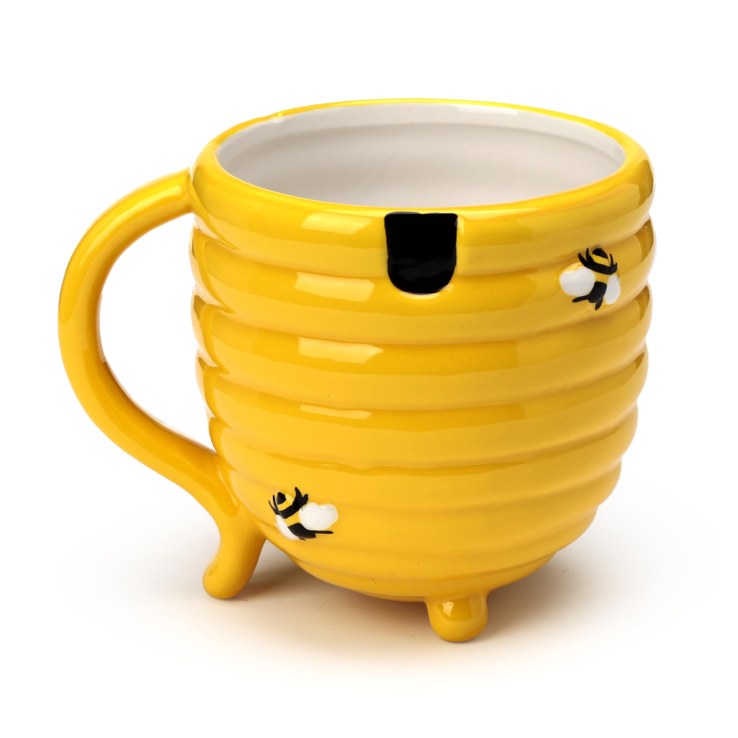 Puckator Beehive Upside Down Ceramic Shaped Tea Coffee Mug - Funny Home Accessories - Cute Gifts for Girlfriend - Large Mugs for Men Women Hot Drinks - Cute Cups Presents - Secret Santa Gift Cup Set