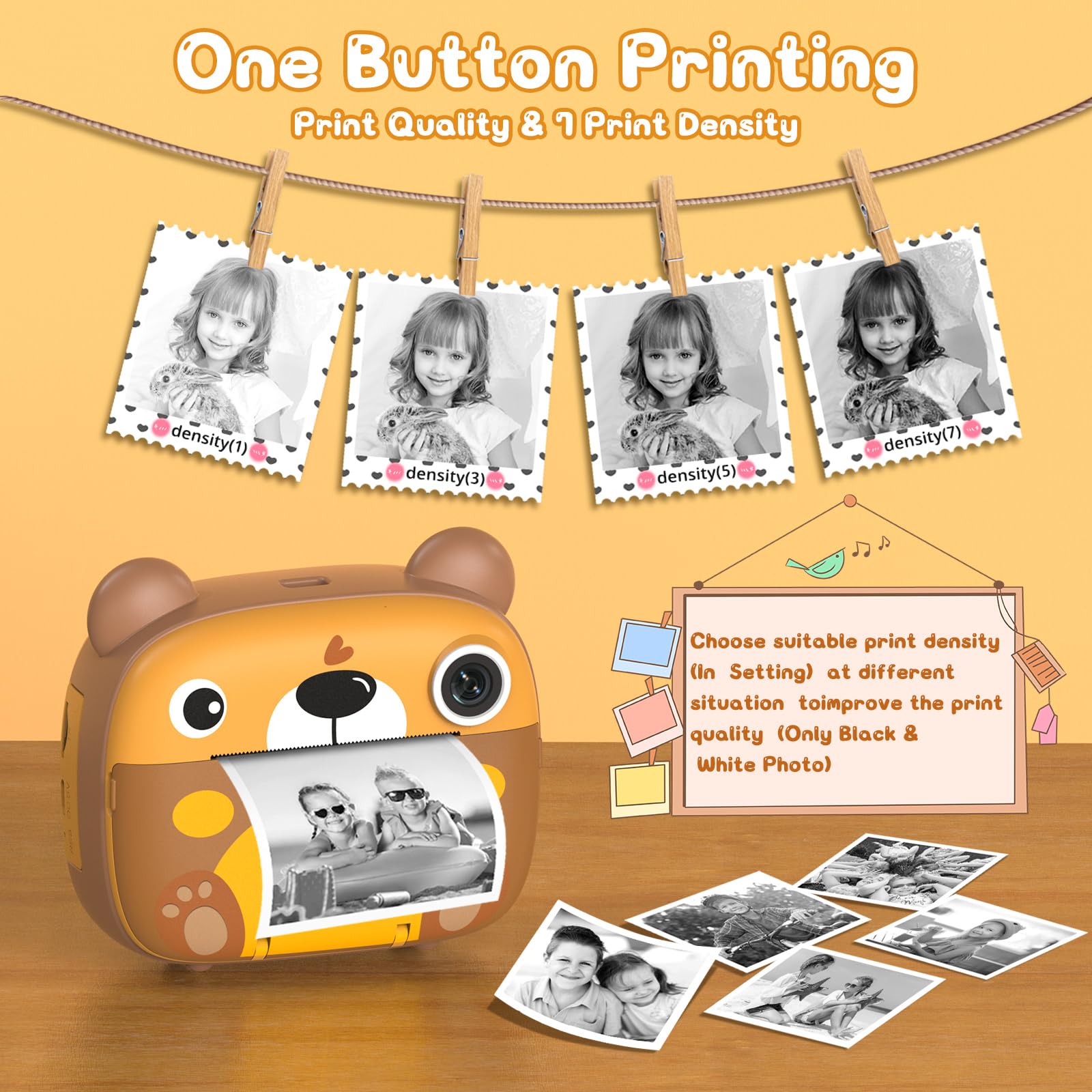 Kids Camera Kids Instant Camera for 3-8 Years Old Toddlers Childrens Boys Girls
