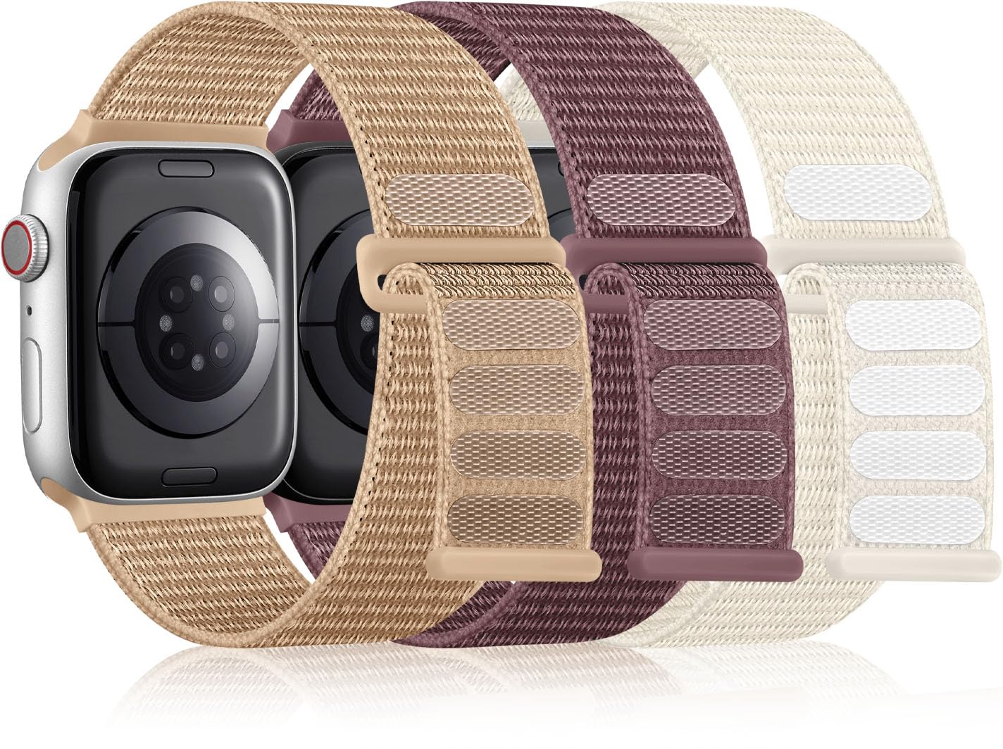Lenrao 3 Pack Sport Nylon Bands Compatible with Apple Watch Band 46mm 45mm 40mm 41mm 42mm 38mm 44mm 49mm, Stretchy Loop Soft Women Men Strap Compatible for iWatch band Series 11 10 9 Ultra SE 3 2 1