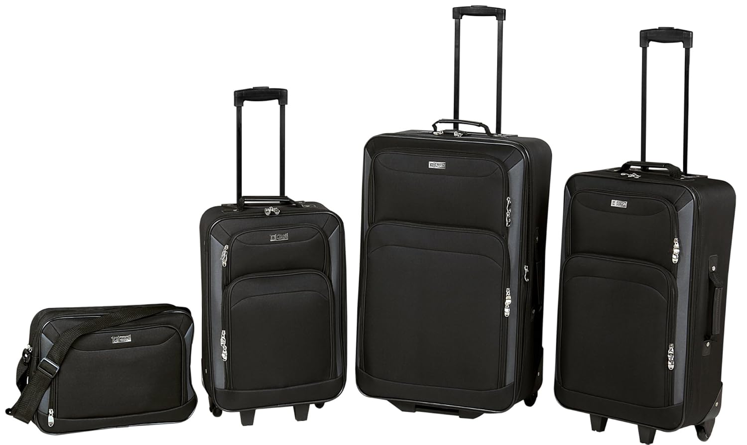 Chaps Sedona Collection 4 Piece Luggage Set Black/Grey Amazon.co.uk