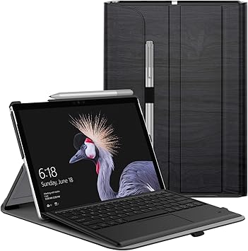 Amazon Atic Microsoft Surface Pro 7 6 5 4 Lte タブレットケース ビジネスカバー マイクロソフト カバー保護ケース 放熱性 落下防止 耐衝撃 耐久性 全面保護 スタンド仕様 手帳型 高級感 ペンホルダー付き Microsoft専用キーボード対応 Wood Grain Atic