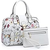 Dasein Women Barrel Handbags Fashion Satchel Bags Top Handle Shoulder Purses Vegan Leather Work Tote