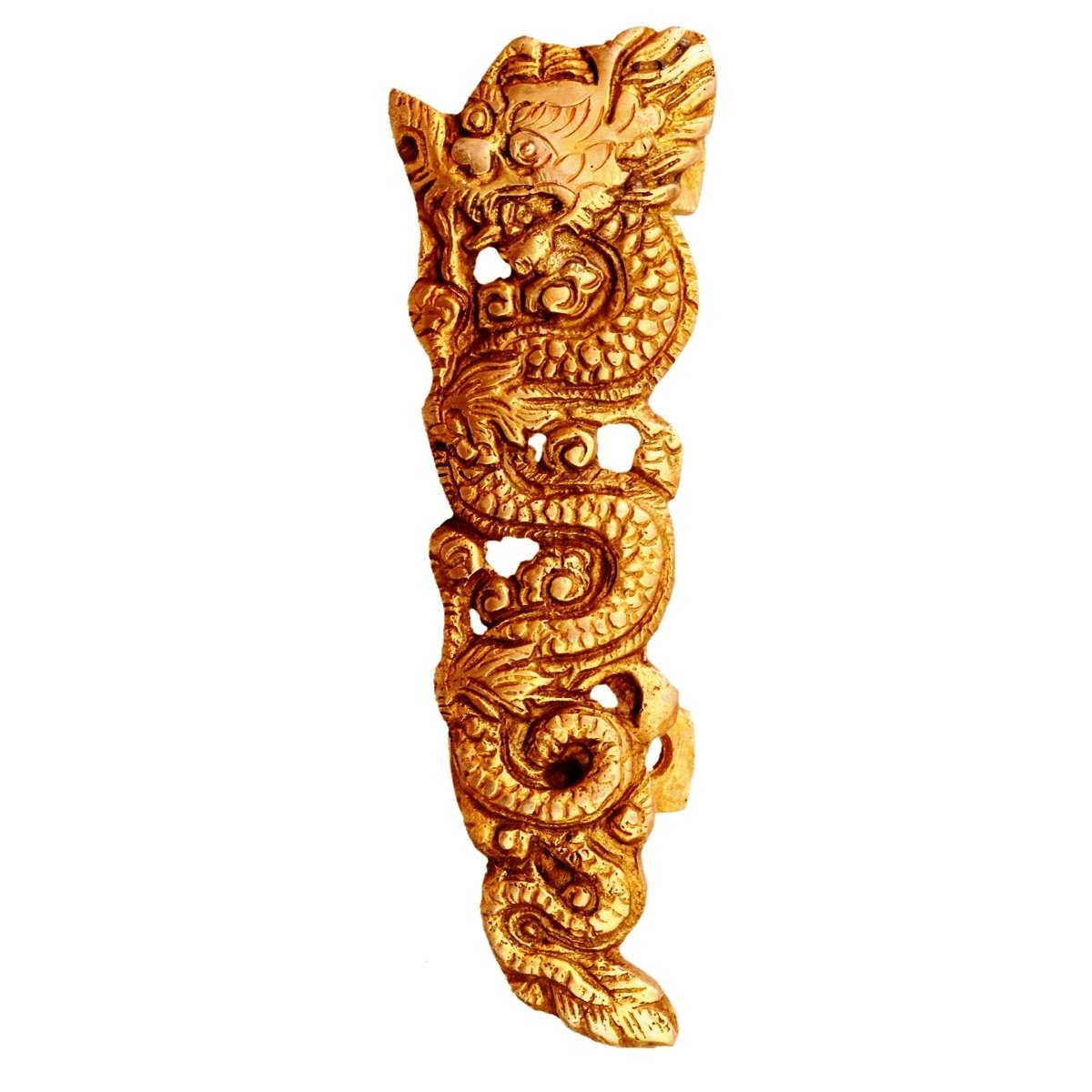 Purpledip Brass Door/Window/Cupboard Handle: 'Chinese Dragon' (11139)