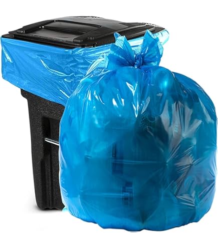 Sacs Poubelle Bleus 240 Litres, Sacs Poubelle Indéchirables, 100 X 125 Cm D'Épaisseur, Sacs
