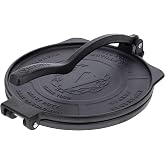 Victoria Cast Iron Tortilla Press. Tortilla Maker, Flour Tortilla press, Rotis Press, Dough Press, Pataconera Seasoned with Flaxeed Oil, Black, 10-Inch