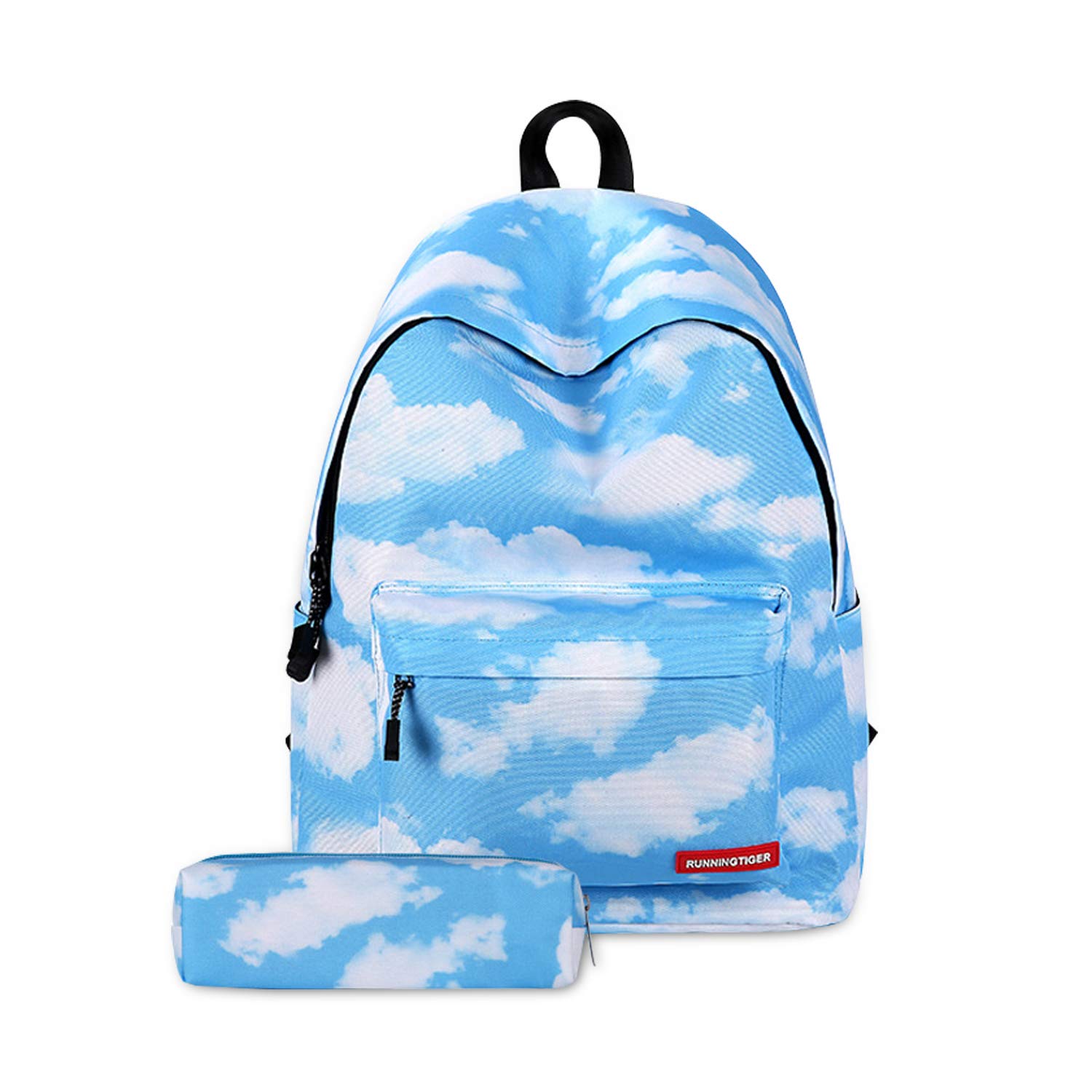 FANDARE Casual Daypack Backpacks Kids' Backpacks School Bag for Girls High School Teens Knapsack Women Travel Laptop Rucksack College Bookbag with Pencil Case Pouch Waterproof Polyester Clouds
