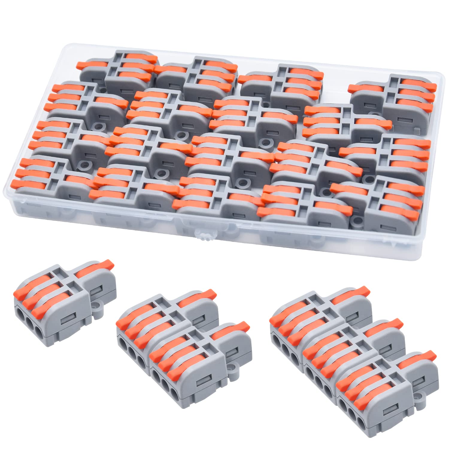 XALXMAW 18Pcs Wire Connector, 1 In 3 Out Compact Quick Wire Connectors, DIY Splicing Electrical Connectors for 28-12 AWG
