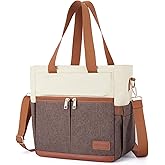 JOYHILL Lunch Bag for Man, Lunch Tote for Woman, Leakproof Insulated Lunch Box with Shoulder Strap, Adult Reusable Lunch Cooler Tote Bags for Work PicnicCamping Beach (B-BROWN)