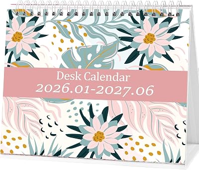 Koncci Desk Calendar 2026-2027 18 Months 22x18cm with 234 stickers