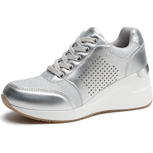 Kenneth Cole REACTION Women's Soft Gold PU Card Wedge Sneaker – Comfy & Chic Everyday Shoes (Size 6)