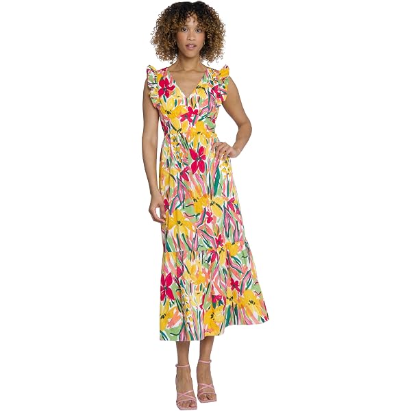 maggy london floral maxi dress Maggy London Bold Floral Long Sleeve Maxi Shirtdress Size 4