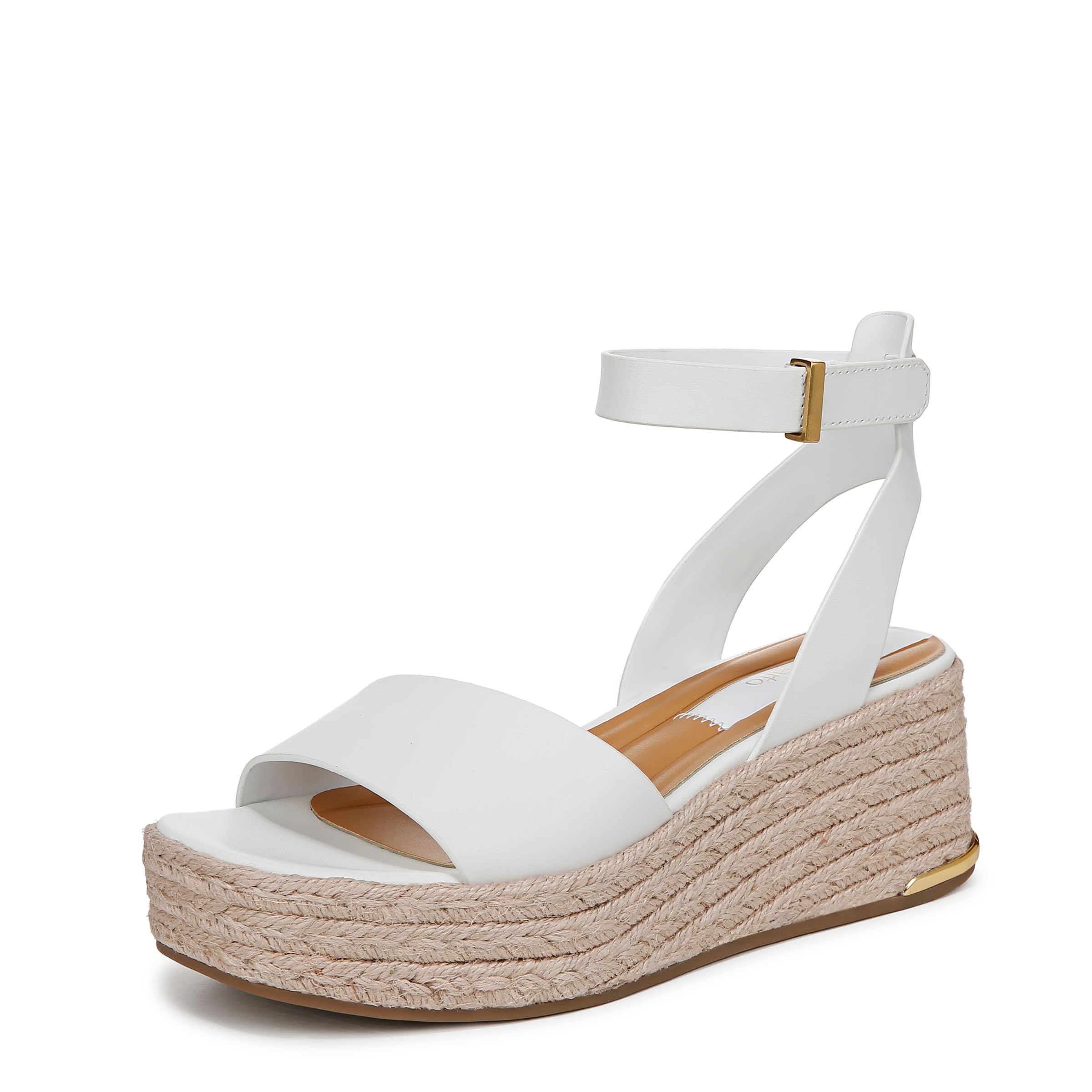 Franco Sarto Womens Tiffany Espadrille Wedge Sandal White 7.5 M