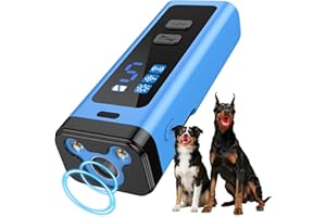 SAMULE Ultrasonic Dog Bark Deterrent Device 30 FT Handheld Anti Barking Control Device LED Barkshield for Dogs Puppy Training Tools with 5 Modes & USB-C Rechargeable for Indoor Outdoor