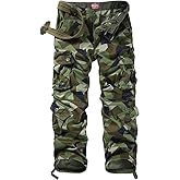Match Men's Military Camouflage Wild Cargo Pants (32,Green Check)