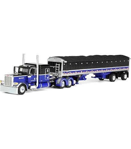 Amazon.com: DCP 1/64 Negro Peterbilt 379 w/Quad-Axle Walker Milk
