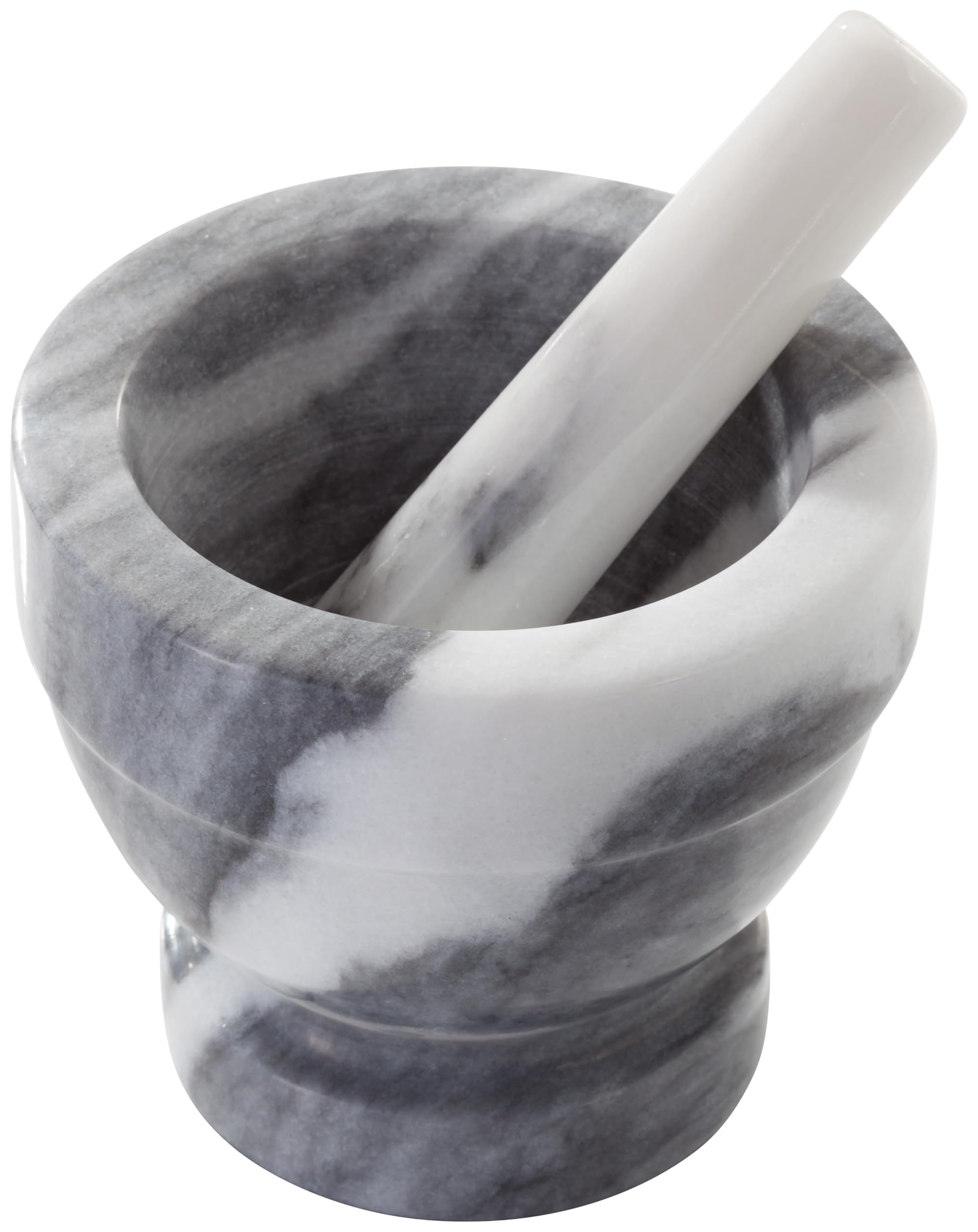 Judge White Marble Mortar and Pestle Spice Grinder or Herb Crusher in Gift Box, 11.5cm High x 13cm Diameter
