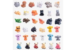 dsooldre 50Pcs Mini Resin Animals Figures to Hide，Tiny Dogs, Cats, Koalas, Yaks for Garden DéCor Micro Landscape Ornaments Kit Fairy Garden Dollhouse Accessories