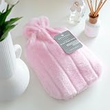 Revitale Luxury 2 Litre Hot Water Bottle with Soft Faux Fur Cover Baby Pink view 7