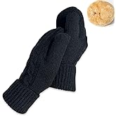 Bototack Winter Mittens Gloves for Women Warm Fleece Lining Knit Thick Thermal Snow Gloves for for Cold Weather Gifts