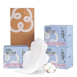 100% Organic Pads for Women, Ultra Thin Feminine
