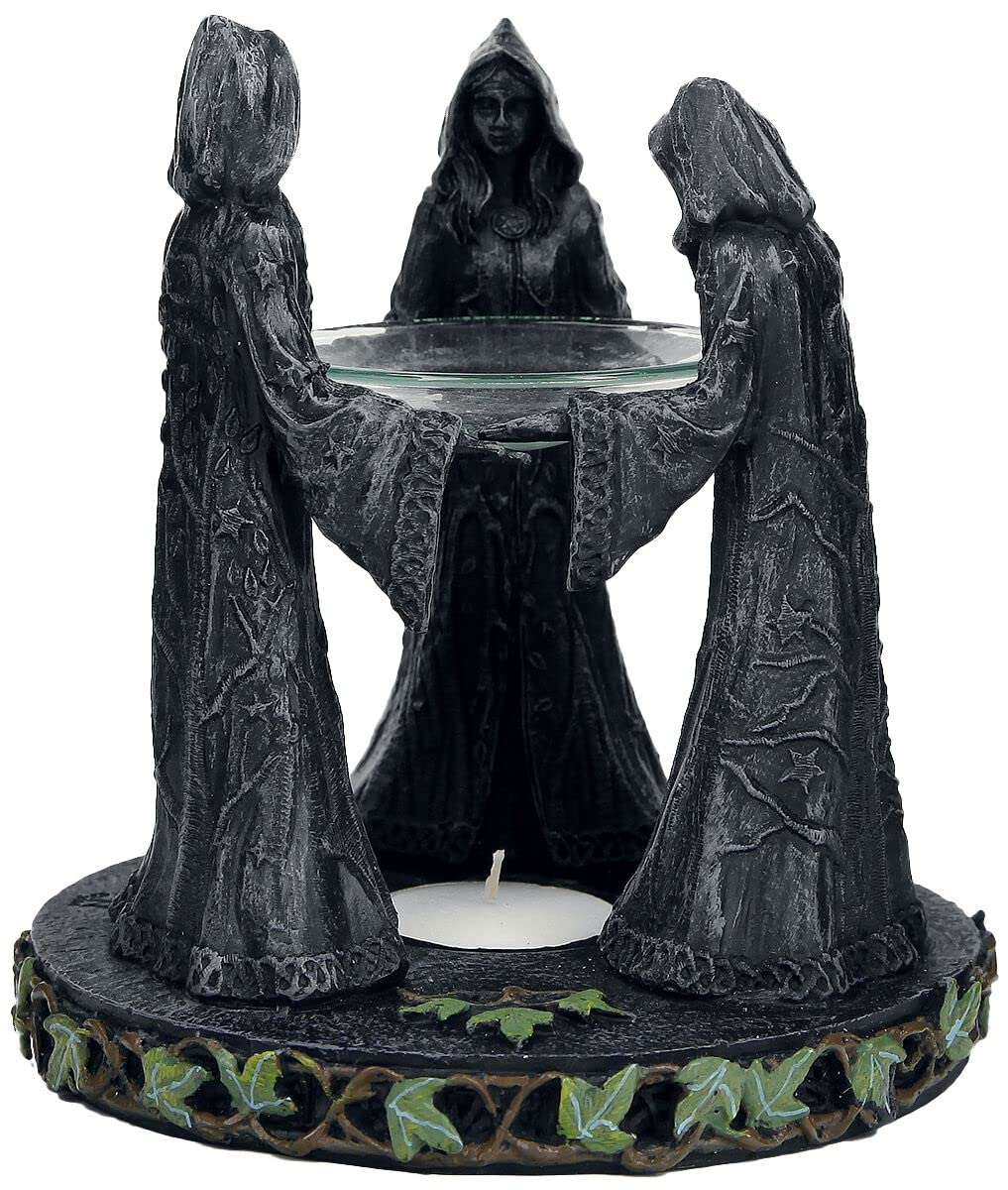 Nemesis Now Magik Circle Oil Burner 16cm Grey, Resin