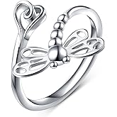 DAOCHONG 925 Sterling Silver Open Animal Rings for Women (Resizable Ring)