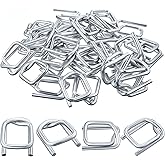 Otoolling 200 Pack Galvanized Cord Strapping Buckles 3/4", Metal Wire Buckles with Galvanized Coating for Woven Cord Strapping, Reusable Strap Buckle